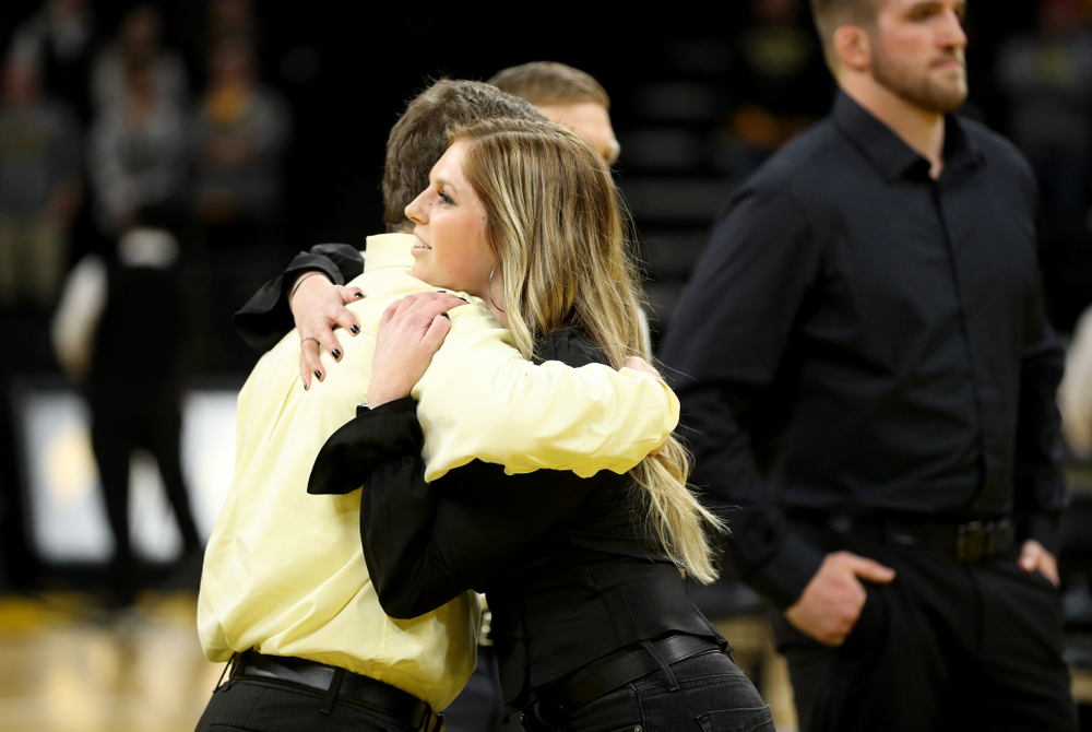 Student manager Ashley Clark during senior day activities Sunday, February 23, 2020 at Carver-Hawkeye Arena. (Brian Ray/hawkeyesports.com)