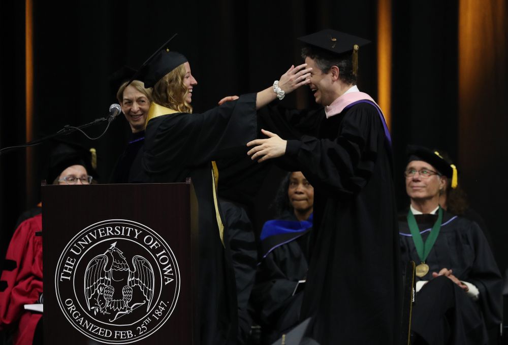 Iowa WomenÕs Tennis player Montana Crawford during the College of Liberal Arts and Sciences spring commencement Saturday, May 11, 2019 at Carver-Hawkeye Arena. (Brian Ray/hawkeyesports.com)