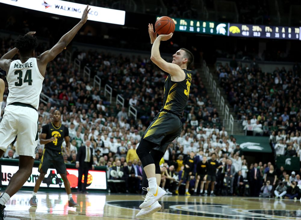 Iowa Hawkeyes guard Connor McCaffery (30) against Michigan State Tuesday, February 25, 2020 at the Breslin Center in East Lansing, MI. (Brian Ray/hawkeyesports.com)