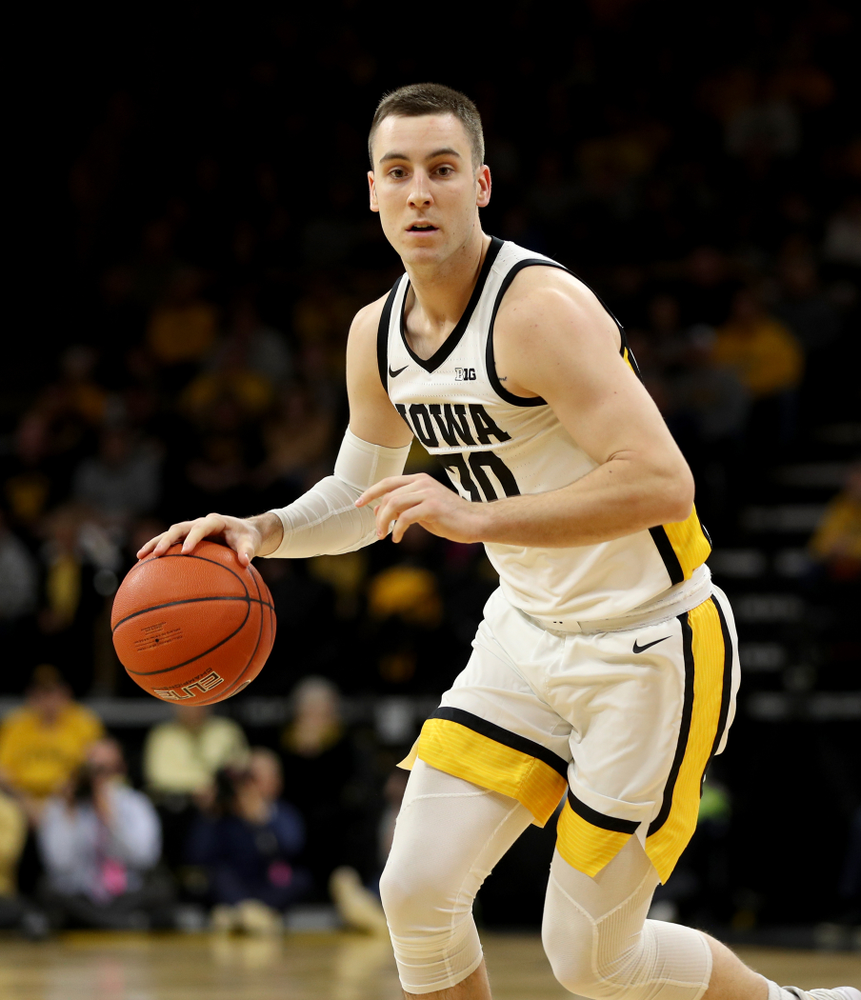 Iowa Hawkeyes guard Connor McCaffery (30) against the Ohio State Buckeyes Thursday, February 20, 2020 at Carver-Hawkeye Arena. (Brian Ray/hawkeyesports.com)