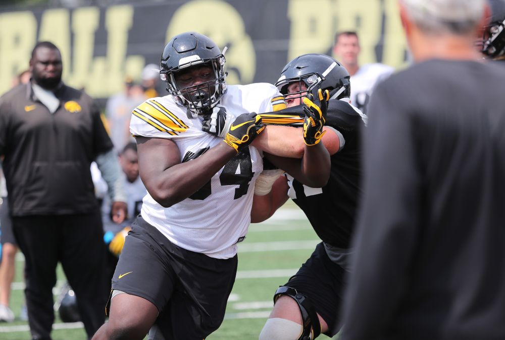 Iowa Hawkeyes defensive tackle Daviyon Nixon (54) during the third practice of fall camp Sunday, August 5, 2018 at the Kenyon Football Practice Facility. (Brian Ray/hawkeyesports.com)