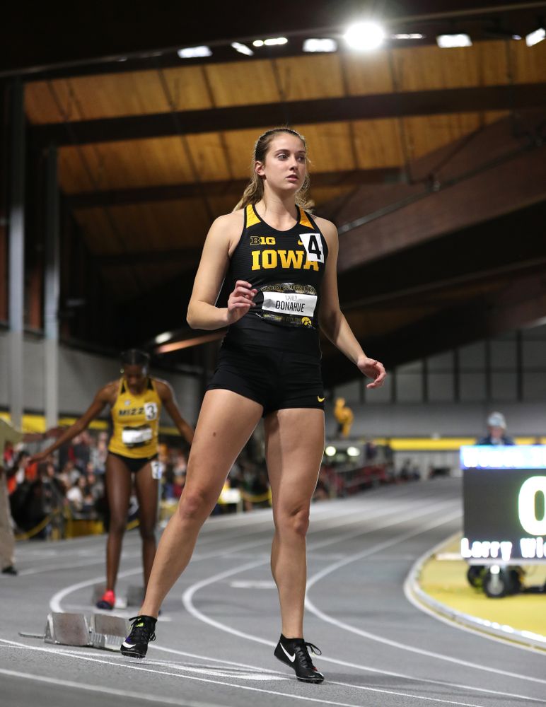 Iowa's Carly Donahue runs the 200-meters during the 2019 Larry Wieczorek Invitational Friday, January 18, 2019 at the Hawkeye Tennis and Recreation Center. (Brian Ray/hawkeyesports.com)