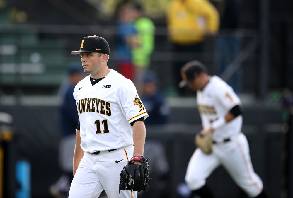 Iowa Hawkeyes Cole McDonald (11) during game one against UC Irvine Friday, May 3, 2019 at Duane Banks Field. (Brian Ray/hawkeyesports.com)