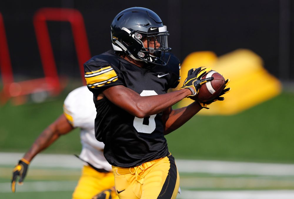 Iowa Hawkeyes wide receiver Ihmir Smith-Marsette (6) during camp practice No. 16 Tuesday, August 21, 2018 at the Hansen Football Performance Center. (Brian Ray/hawkeyesports.com)
