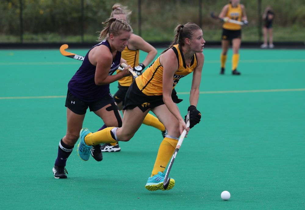 Iowa Hawkeyes Esme Gibson (15) during an exhibition game against Northwestern Saturday, August 24, 2019 at Grant Field. (Brian Ray/hawkeyesports.com)