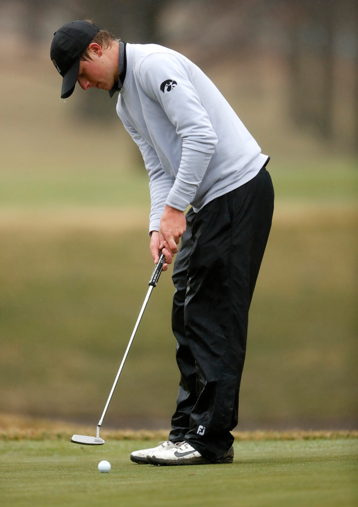Iowa's Benton Weinberg during day two of the 2018 Hawkeye Invitational Friday, April 13, 2018 at Finkbine Golf Course. (Brian Ray/hawkeyesports.com)