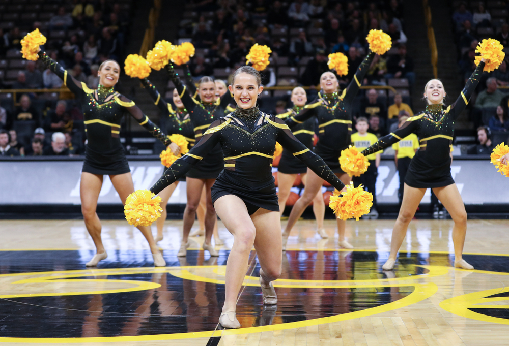 The Iowa Dance Team performs at halftime of the Iowa Hawkeyes game against North Florida Thursday, November 21, 2019 at Carver-Hawkeye Arena. (Brian Ray/hawkeyesports.com)