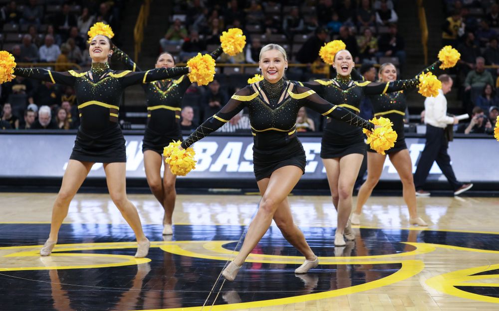 The Iowa Dance Team performs at halftime of the Iowa Hawkeyes game against North Florida Thursday, November 21, 2019 at Carver-Hawkeye Arena. (Brian Ray/hawkeyesports.com)