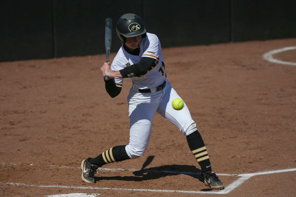 Iowa's Mallory Kilian (11) at game 3 vs Northwestern on Sunday, March 31, 2019 at Bob Pearl Field. (Lily Smith/hawkeyesports.com)