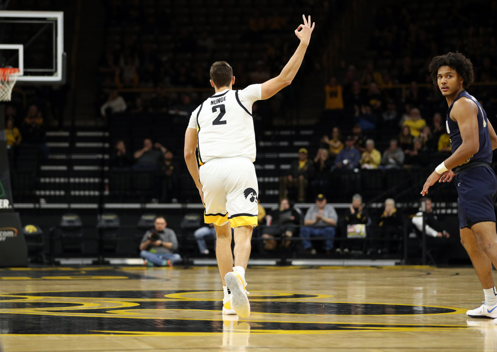 Iowa Hawkeyes forward Jack Nunge (2) against Oral Roberts Friday, November 15, 2019 at Carver-Hawkeye Arena. (Brian Ray/hawkeyesports.com)