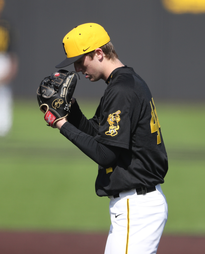 Iowa Hawkeyes Duncan Davitt (44) against California State Northridge Sunday, March 17, 2019 at Duane Banks Field. (Brian Ray/hawkeyesports.com)