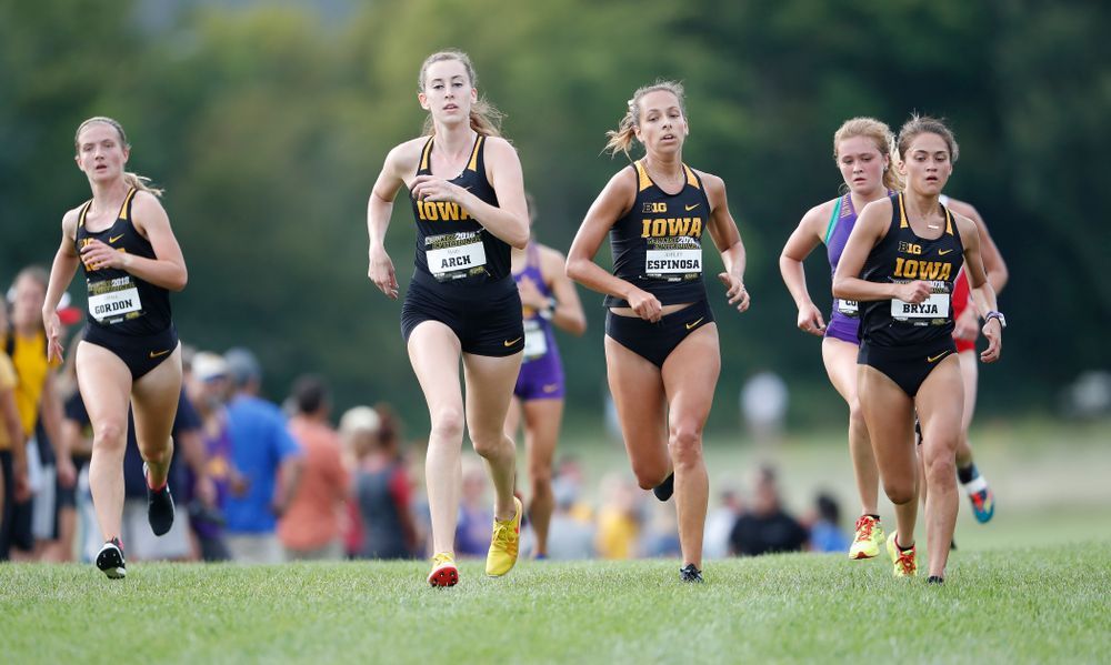 Mary Arch, Ashley Espinosa, Ashley Bryja during the Hawkeye Invitational Friday, August 31, 2018 at the Ashton Cross Country Course. (Brian Ray/hawkeyesports.com)