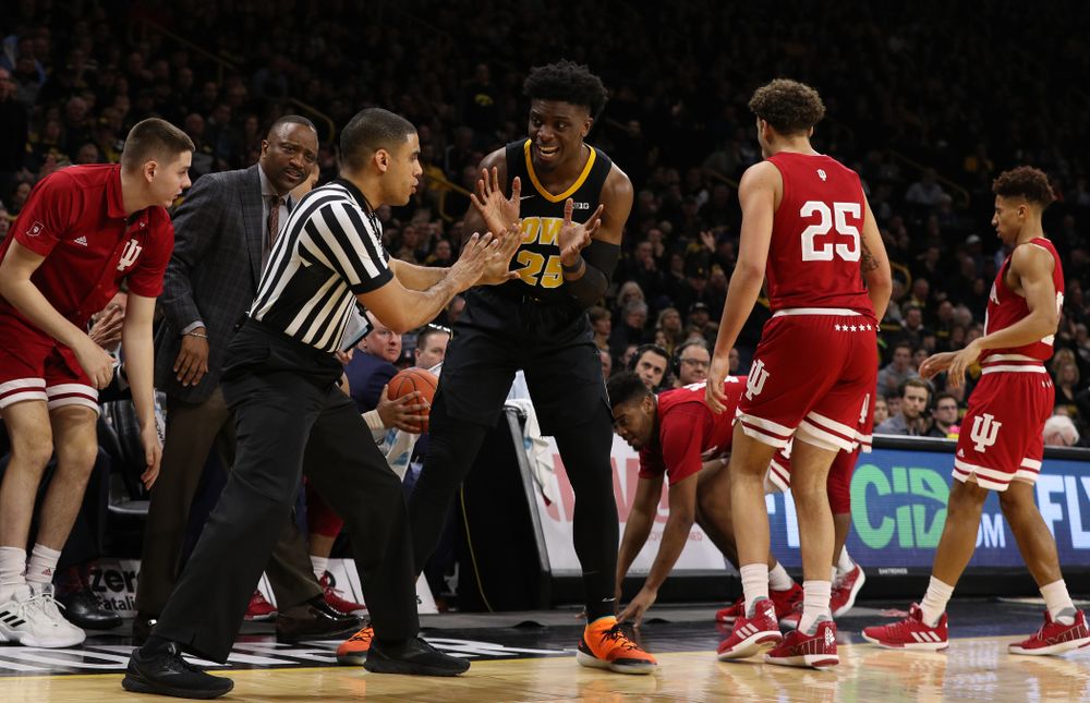 Iowa Hawkeyes forward Tyler Cook (25) against the Indiana Hoosiers Friday, February 22, 2019 at Carver-Hawkeye Arena. (Brian Ray/hawkeyesports.com)