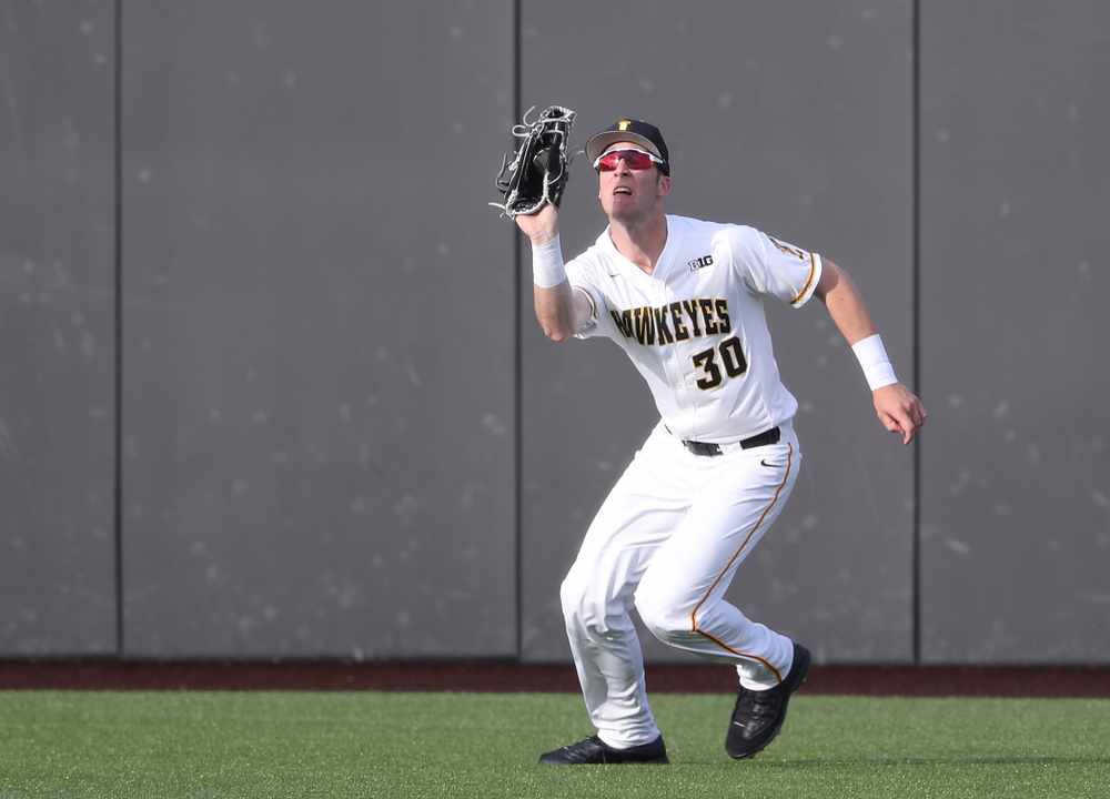 Iowa Hawkeyes Connor McCaffery (30) during game one against UC Irvine Friday, May 3, 2019 at Duane Banks Field. (Brian Ray/hawkeyesports.com)