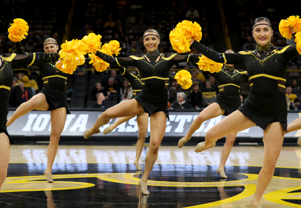 The Iowa Dance Team performs at halftime of the Iowa Hawkeyes game against the Maryland Terrapins Friday, January 10, 2020 at Carver-Hawkeye Arena. (Brian Ray/hawkeyesports.com)