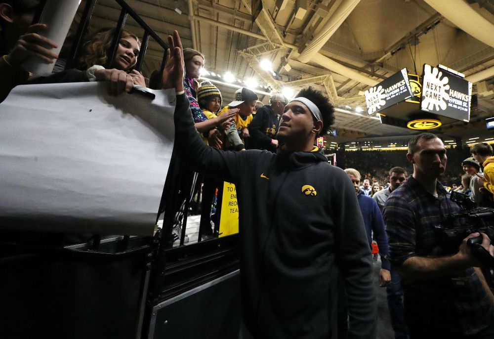 Iowa Hawkeyes forward Cordell Pemsl (35) against the Ohio State Buckeyes Thursday, February 20, 2020 at Carver-Hawkeye Arena. (Brian Ray/hawkeyesports.com)