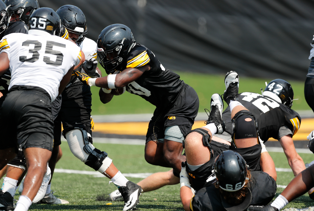 Iowa Hawkeyes running back Henry Geil (30) during fall camp practice No. 9 Friday, August 10, 2018 at the Kenyon Practice Facility. (Brian Ray/hawkeyesports.com)