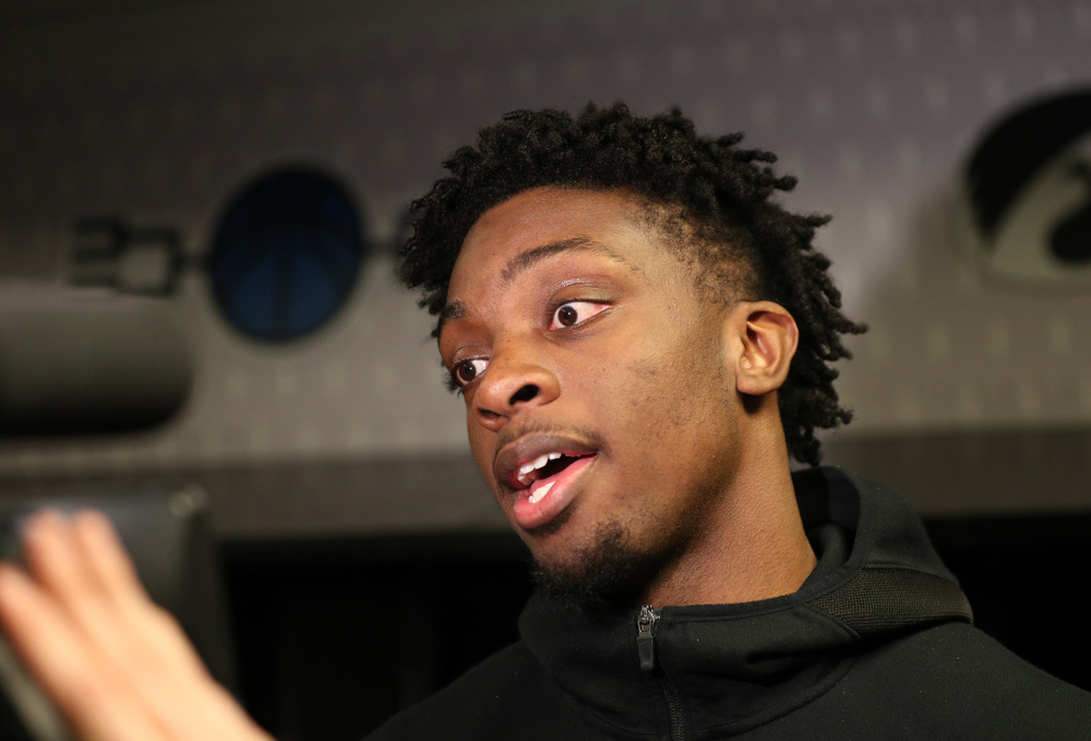 Iowa Hawkeyes forward Tyler Cook (25) during press availability and practice before the first round of the 2019 NCAA Men's Basketball Tournament Thursday, March 21, 2019 at Nationwide Arena in Columbus, Ohio. (Brian Ray/hawkeyesports.com)