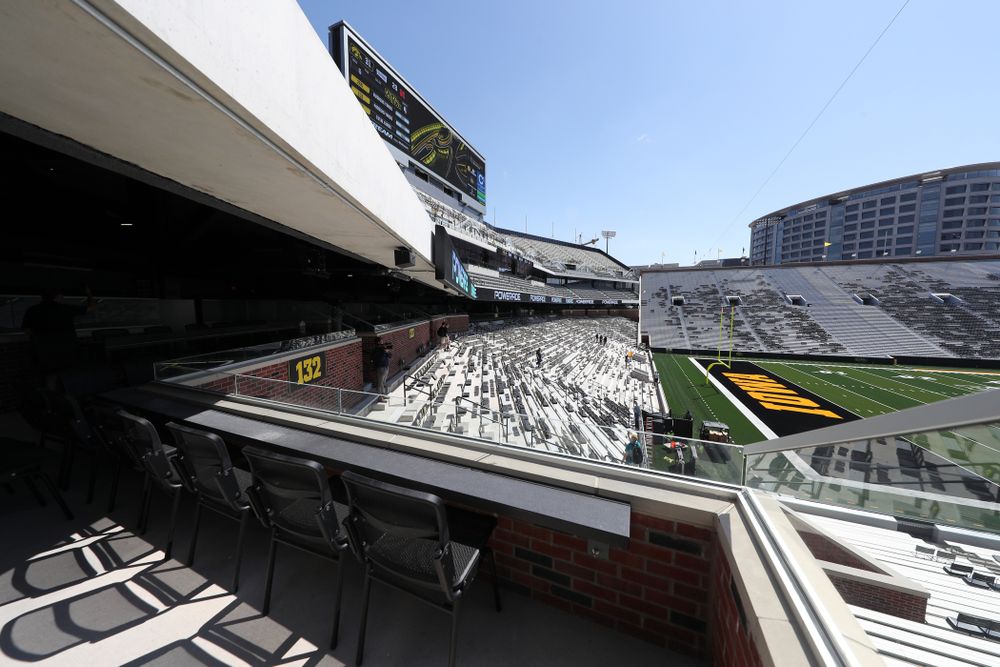 The view from a Loge Box in the new north end zone of Kinnick Stadium Friday, August 9, 2019. (Brian Ray/hawkeyesports.com)