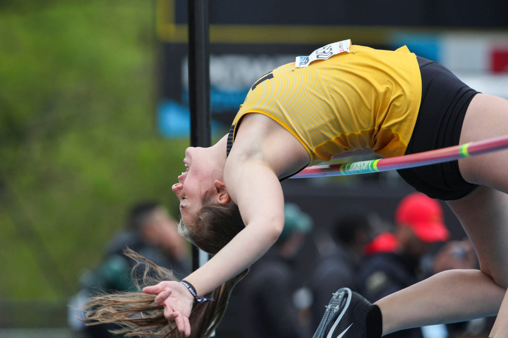 Iowa's Kelli DiGeorge during women's long jump at Big Ten Outdoor Track and Field Championships at Francis X. Cretzmeyer Track on Sunday, May 12, 2019. (Lily Smith/hawkeyesports.com)