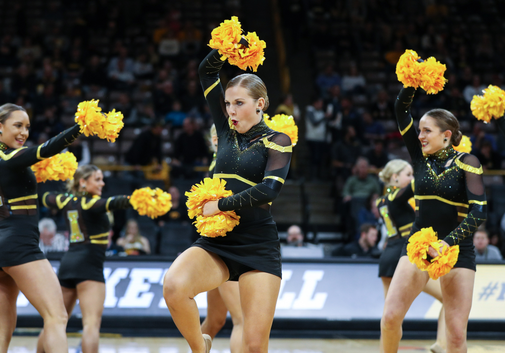 The Iowa Dance Team performs at halftime of the Iowa Hawkeyes game against North Florida Thursday, November 21, 2019 at Carver-Hawkeye Arena. (Brian Ray/hawkeyesports.com)
