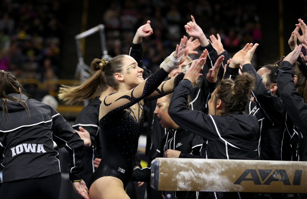 Iowa's Allie Gilchrist competes on the beam during their meet against Southeast Missouri State Friday, January 11, 2019 at Carver-Hawkeye Arena. (Brian Ray/hawkeyesports.com)