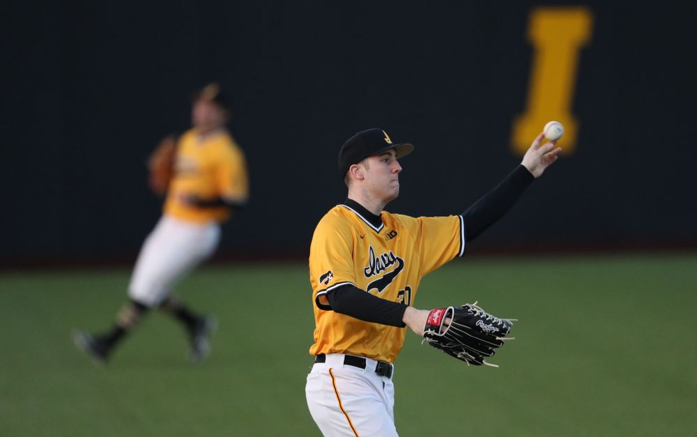 Iowa Hawkeyes Connor McCaffery (30) against California State Northridge Sunday, March 17, 2019 at Duane Banks Field. (Brian Ray/hawkeyesports.com)