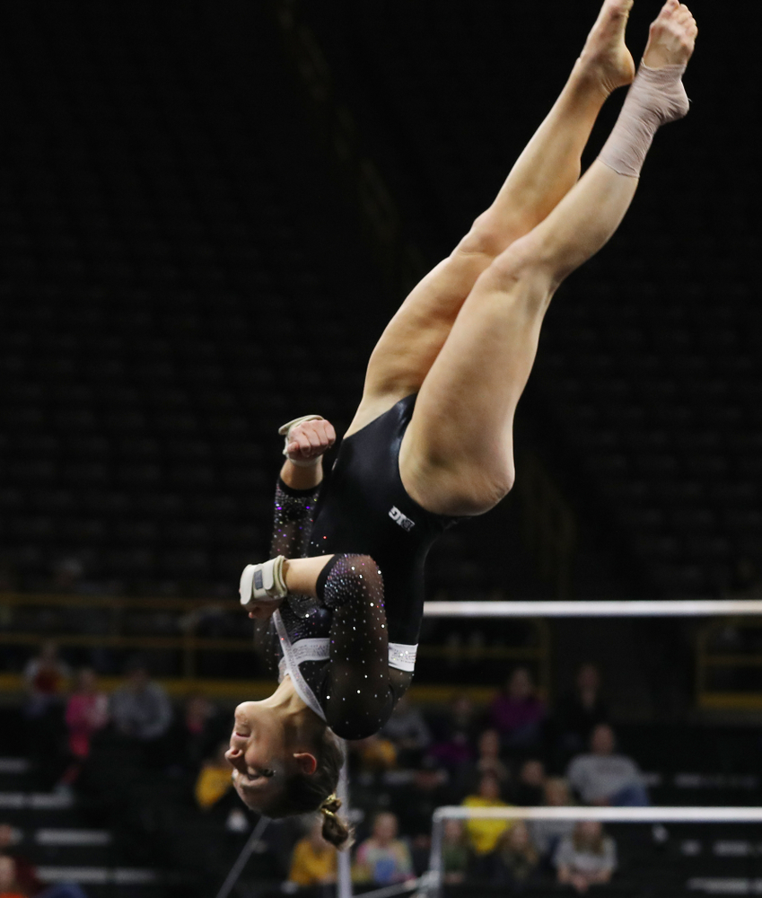 Iowa's Allie Gilchrist competes on the floor against the Rutgers Scarlet Knights Saturday, January 26, 2019 at Carver-Hawkeye Arena. (Brian Ray/hawkeyesports.com)