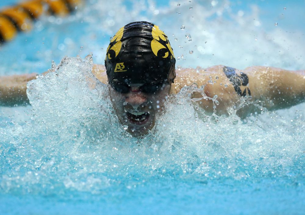 Iowa's Tanner Nelson swims the 200 yard Individual Medley Thursday, November 15, 2018 during the 2018 Hawkeye Invitational at the Campus Recreation and Wellness Center. (Brian Ray/hawkeyesports.com)