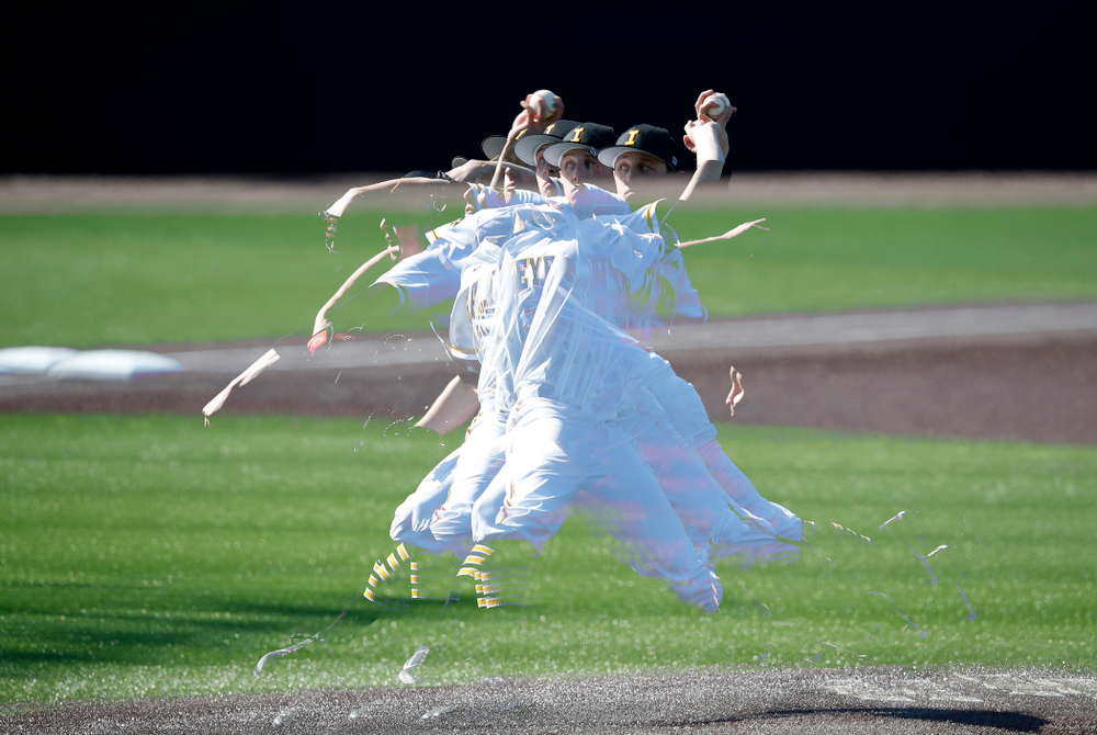 Iowa Hawkeyes pitcher Trenton Wallace (38) against Northern Illinois Tuesday, April 17, 2018 at Duane Banks Field. (Brian Ray/hawkeyesports.com)
