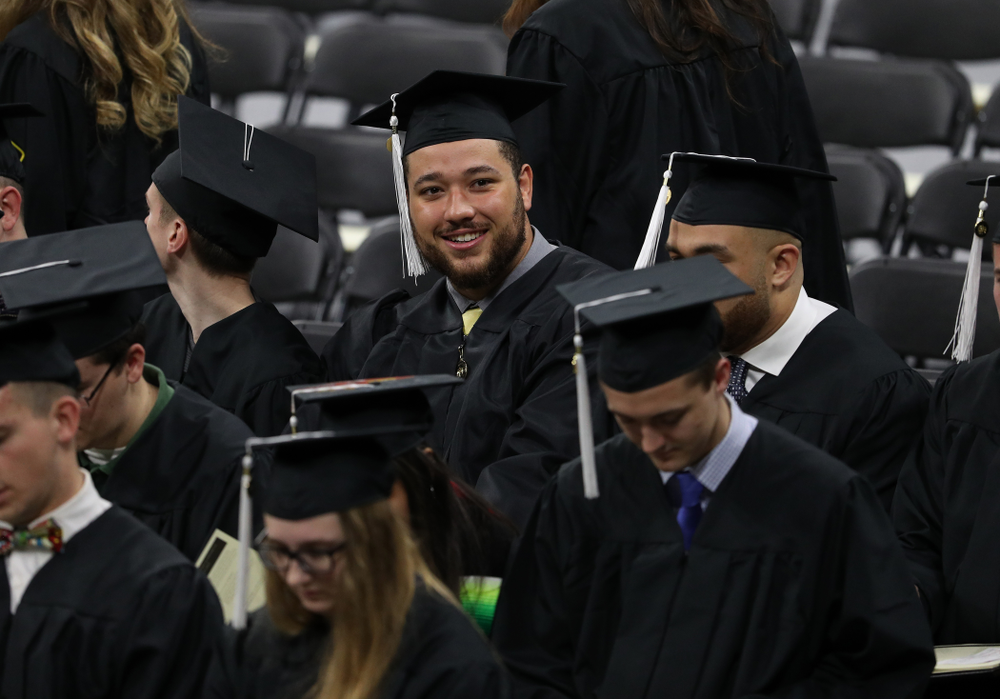 Iowa Fotoball's Dalton Ferguson during the Fall Commencement Ceremony Saturday, December 15, 2018 at Carver-Hawkeye Arena. (Brian Ray/hawkeyesports.com)
