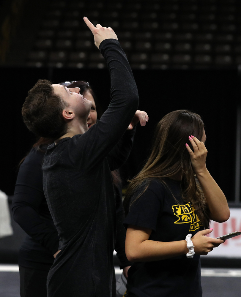 Iowa Men's Gymnast Jake Brodarzon and his family during senior day ceremonies following their meet against the Ohio State Buckeyes Saturday, March 16, 2019 at Carver-Hawkeye Arena. (Brian Ray/hawkeyesports.com)