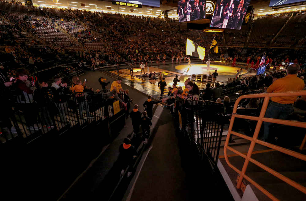 The Iowa Hawkeyes take the mat for their meet against the Indiana Hoosiers Friday, February 15, 2019 at Carver-Hawkeye Arena. (Brian Ray/hawkeyesports.com)