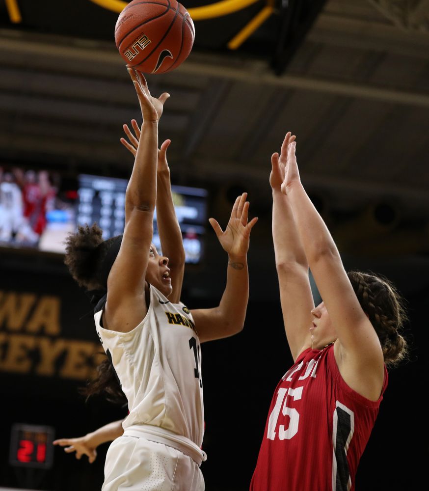 Iowa Hawkeyes guard Tania Davis (11) against the IUPUI Jaguars Saturday, December 8, 2018 at Carver-Hawkeye Arena. (Brian Ray/hawkeyesports.com)