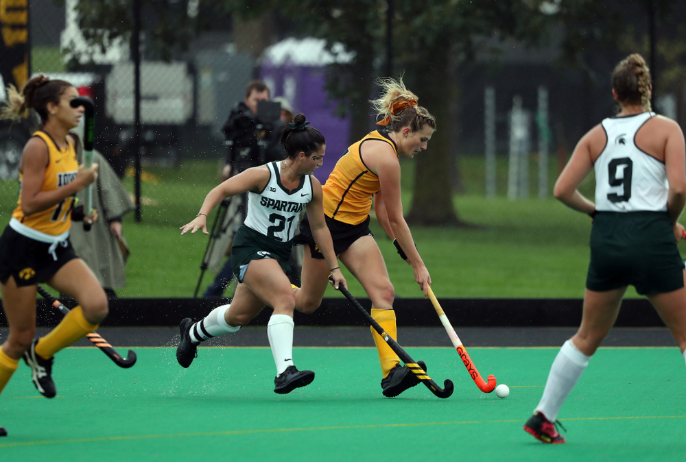 Iowa Hawkeyes Ellie Holley (7) against the Michigan State Spartans Sunday, September 29, 2019 at Grant Field. (Brian Ray/hawkeyesports.com)