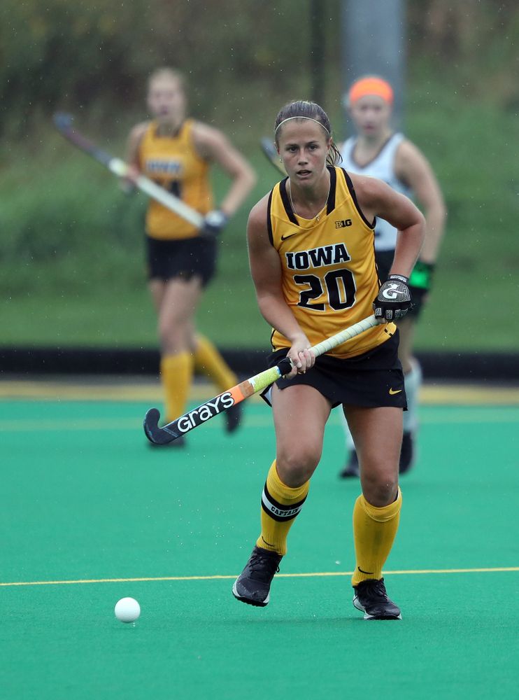 Iowa Hawkeyes Sophie Sunderland (20) against the Michigan State Spartans Sunday, September 29, 2019 at Grant Field. (Brian Ray/hawkeyesports.com)