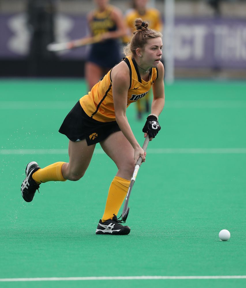 Iowa Hawkeyes Nikki Freeman (8) against the Michigan Wolverines in the semi-finals of the Big Ten Tournament Friday, November 2, 2018 at Lakeside Field on the campus of Northwestern University in Evanston, Ill. (Brian Ray/hawkeyesports.com)