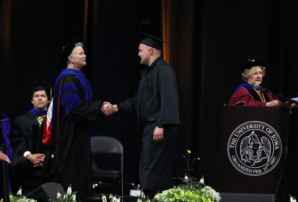 Hawkeye Footballs Brady Ross during the Tippie College of Business spring commencement Saturday, May 11, 2019 at Carver-Hawkeye Arena. (Brian Ray/hawkeyesports.com)