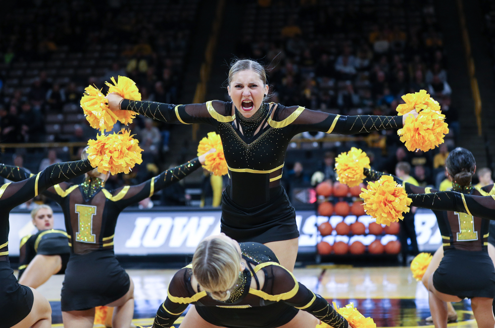 The Iowa Dance Team performs at halftime of the Iowa Hawkeyes game against North Florida Thursday, November 21, 2019 at Carver-Hawkeye Arena. (Brian Ray/hawkeyesports.com)