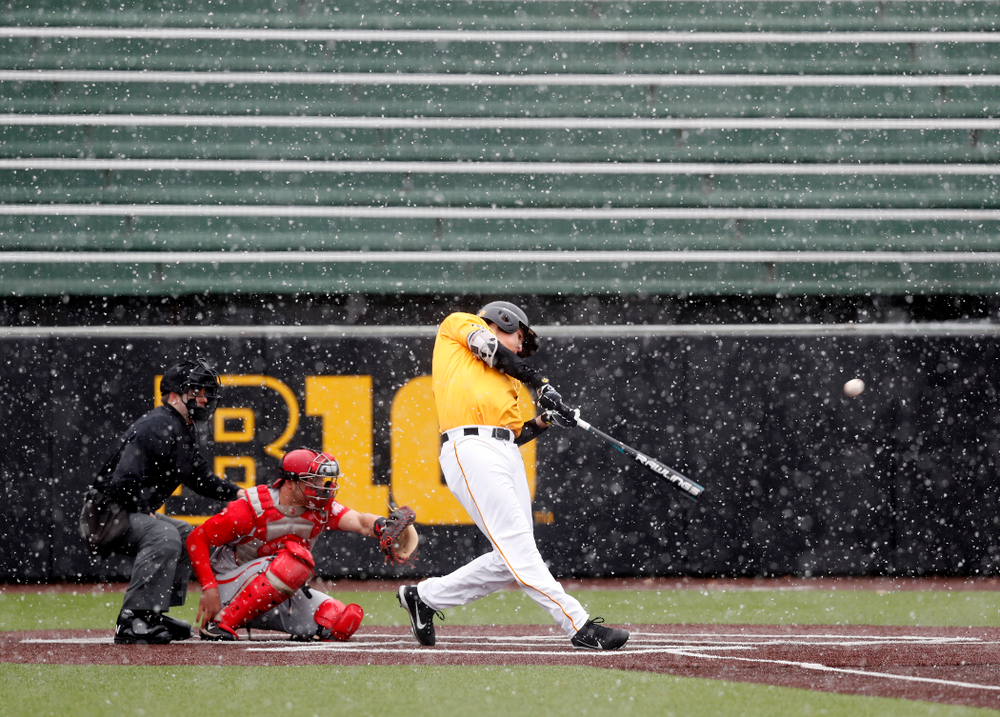 Iowa Hawkeyes pitcher Grant Judkins (7) against the Ohio State Buckeyes Sunday, April 8, 2018 at Duane Banks Field.(Brian Ray/hawkeyesports.com)