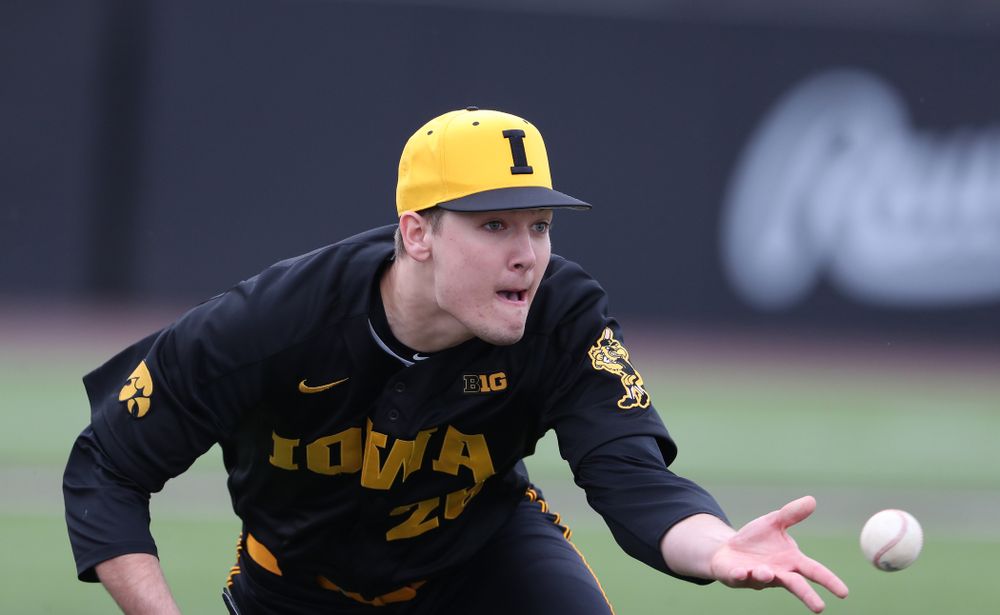 Iowa Hawkeyes Adam Ketelsen (26) against Simpson College Tuesday, March 19, 2019 at Duane Banks Field. (Brian Ray/hawkeyesports.com)
