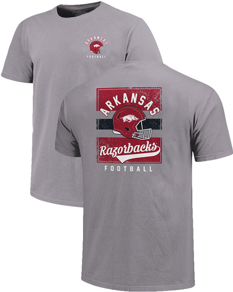 Arkansas Razorbacks Football Helmet Banner Short Sleeve T-Shirt Sports