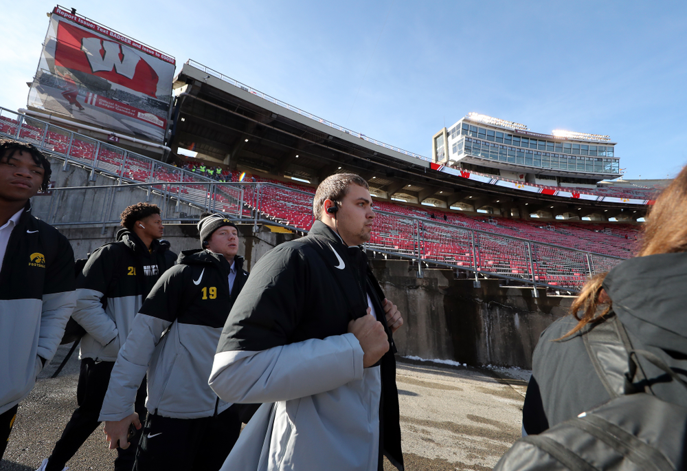 Iowa Hawkeyes quarterback Nate Stanley (4) against the Wisconsin Badgers Saturday, November 9, 2019 at Camp Randall Stadium in Madison, Wisc. (Brian Ray/hawkeyesports.com)