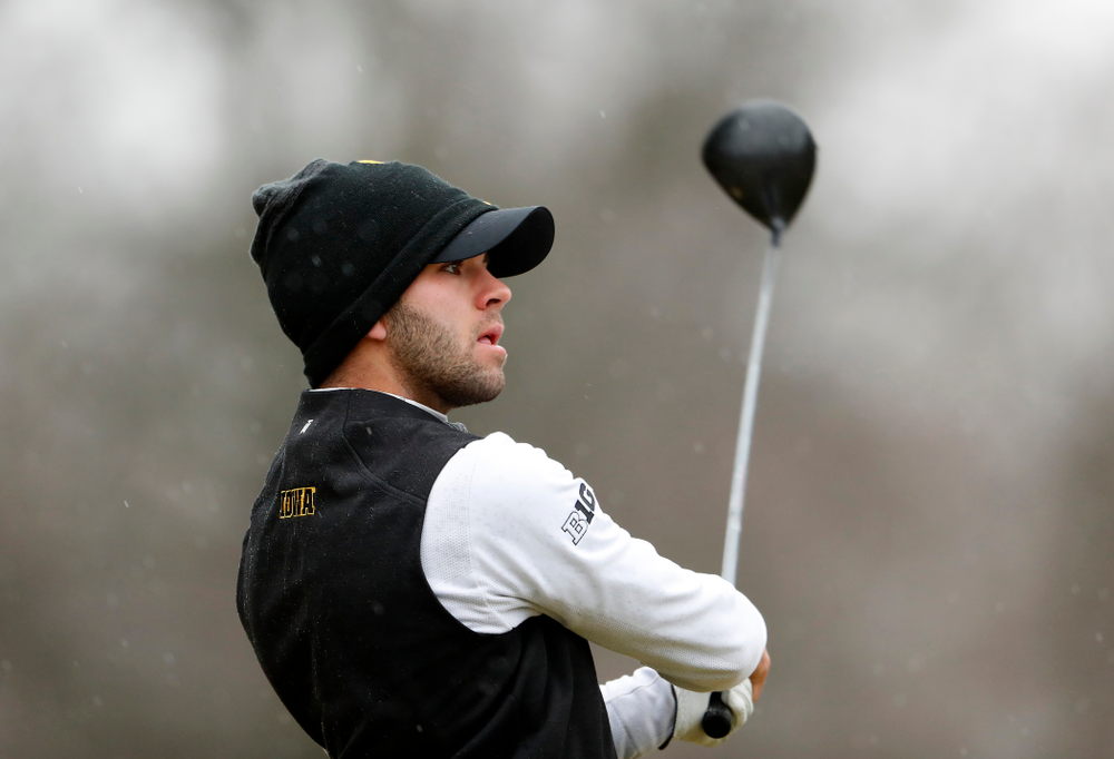 Iowa's Jack Simpson during day two of the 2018 Hawkeye Invitational Friday, April 13, 2018 at Finkbine Golf Course. (Brian Ray/hawkeyesports.com)