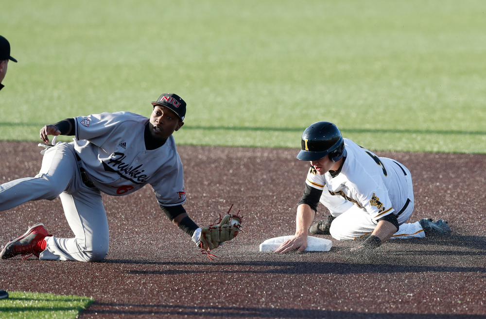 Iowa Hawkeyes outfielder Kace Massner (37) against Northern Illinois Tuesday, April 17, 2018 at Duane Banks Field. (Brian Ray/hawkeyesports.com)