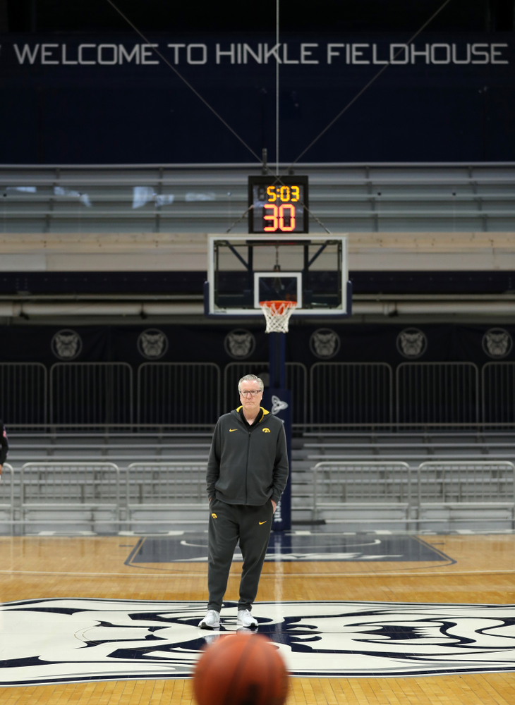 Iowa Hawkeyes head coach Fran McCaffery during practice at Hinkle Fieldhouse Wednesday, March 11, 2020 in Indianapolis. (Brian Ray/hawkeyesports.com)