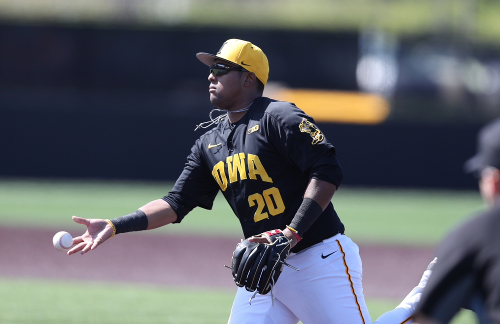 Iowa Hawkeyes Izaya Fullard (20) during game two against UC Irvine Saturday, May 4, 2019 at Duane Banks Field. (Brian Ray/hawkeyesports.com)