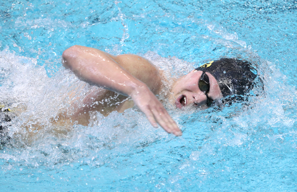 Iowa's Forrest White swims in the preliminaries of the 500-yard freestyle during the 2019 Big Ten Swimming and Diving Championships Thursday, February 28, 2019 at the Campus Wellness and Recreation Center. (Brian Ray/hawkeyesports.com)
