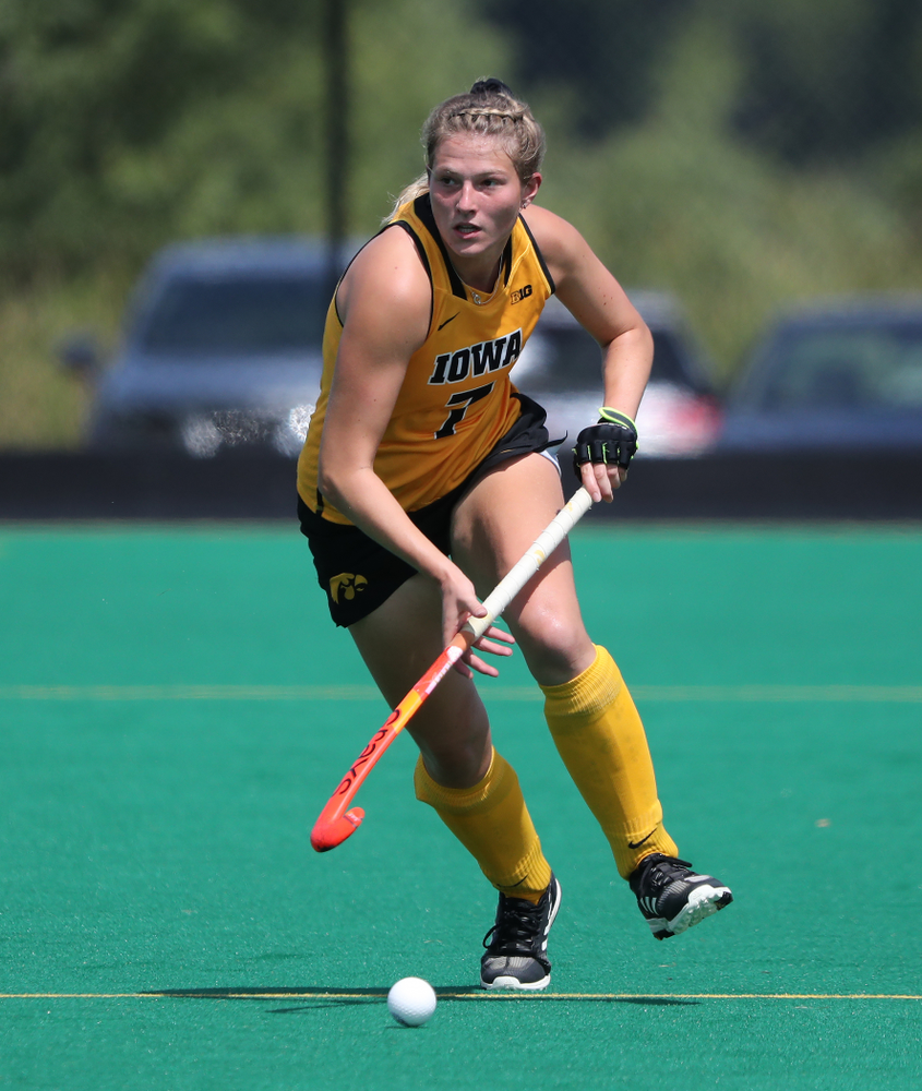 Iowa Hawkeyes Ellie Holley (7) during an exhibition game against Northwestern Saturday, August 24, 2019 at Grant Field. (Brian Ray/hawkeyesports.com)