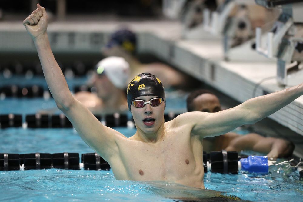 Iowa's Andrew Fierke swims the 500-yard freestyle during the bonus finals of the second day at the 2019 Big Ten Swimming and Diving Championships Thursday, February 28, 2019 at the Campus Wellness and Recreation Center. (Brian Ray/hawkeyesports.com)